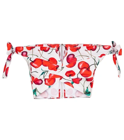 Alexandra Miro Poppy Printed Cotton Crop Top In Red