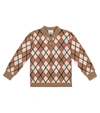 BURBERRY ARGYLE WOOL AND CASHMERE SWEATER,P00528887