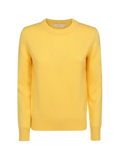 Tory Burch Sequin Sleeve Cashmere Jumper In Yellow