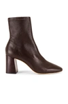 Loeffler Randall Round-toe Leather Ankle Boots In Chocolate Nappa