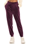 1.state Velour Joggers In Deep Plum