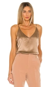 L Agence L'agence Gabriella Silk Camisole In Beige