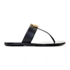 Gucci Marmont Logo-embellished Leather Sandals In 1000 Black