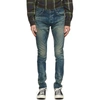 John Elliott The Cast 2 Slim-fit Distressed Denim Jeans In Canal