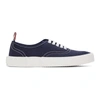 THOM BROWNE NAVY HERITAGE VULCANIZED SNEAKERS