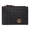 GUCCI BLACK GG MARMONT CARD HOLDER