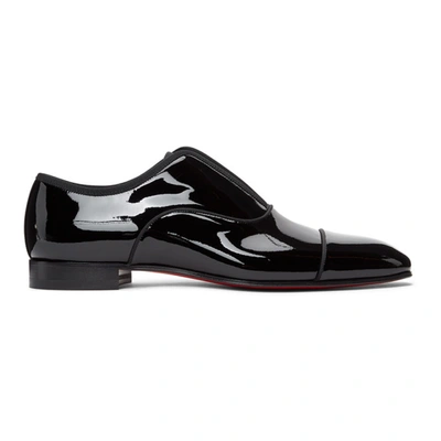 Christian Louboutin Alpha Male Patent-leather Derby Shoes In Black