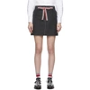 Thom Browne 2ply Fresco Tie Waist Mini Sack Skirt In 025 Drkgry