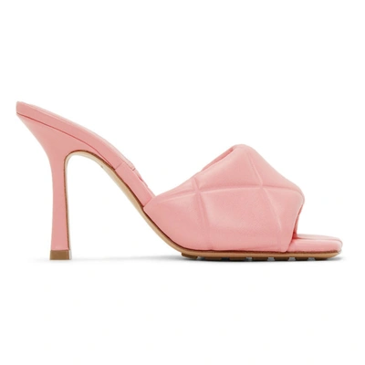 Bottega Veneta Bv Rubber Lido Leather Sandals In Rosa