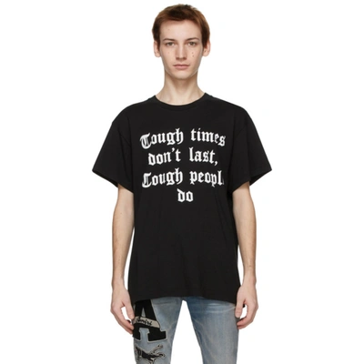 Amiri Tough Times Slogan-print Cotton-jersey T-shirt In Black