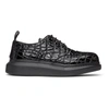 ALEXANDER MCQUEEN BLACK CROC HYBRID BROGUES