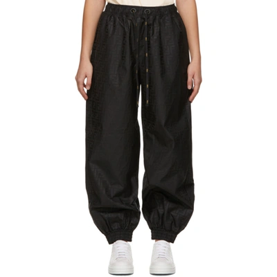 Fendi Ff-logo Technical-shell Track Trousers In Brown