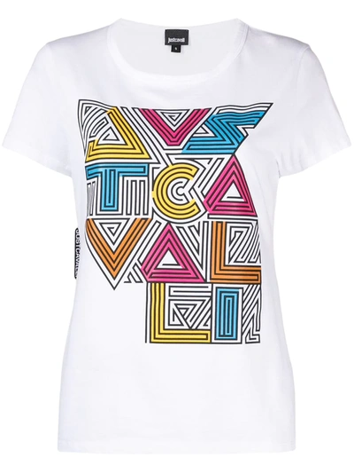 Just Cavalli Printed Cotton-jersey T-shirt In White