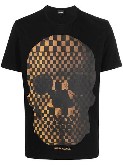 Just Cavalli Skull-print Short-sleeved T-shirt In Black