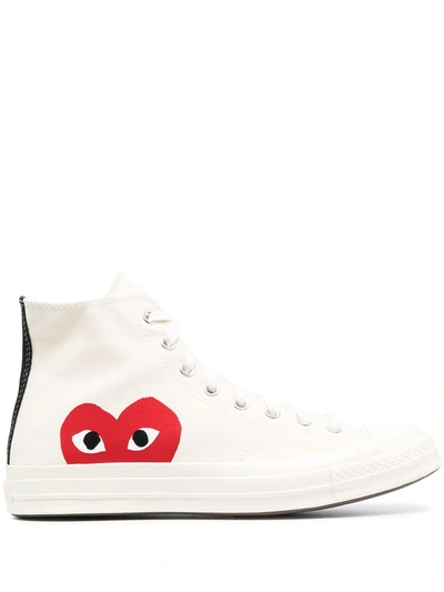 Comme Des Garçons Play X Converse Heart Chuck Taylor All Star '70 High-top Sneakers In Beige