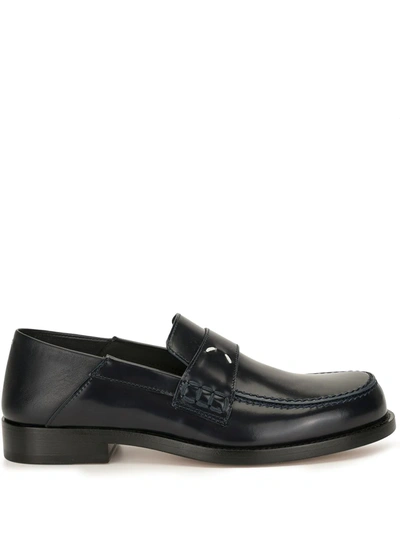 Maison Margiela Four-stitch Logo Leather Loafers In Black