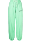 Msgm Fantastic Green Print Cotton Sweatpants