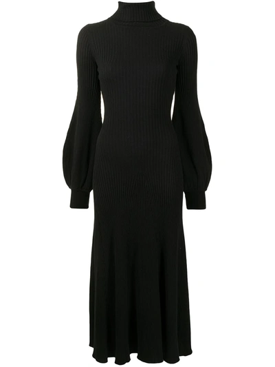 Anna Quan Amalia Cotton-knit Midi Dress In Black