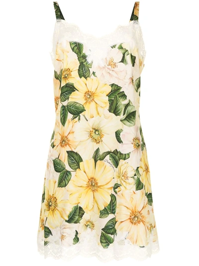 Dolce & Gabbana Floral-print Chemise In Multicolour