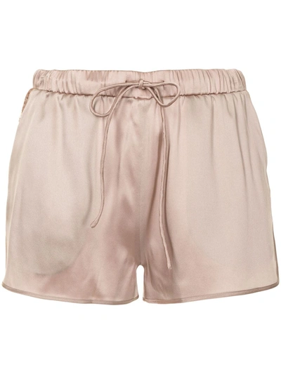 Carine Gilson High-waist Satin Shorts In Pink