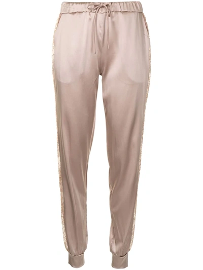 Carine Gilson Drawstring Silk Trousers In Pink
