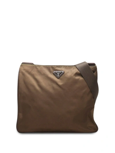 Pre-owned Prada  Tessuto Crossbody Bag In Brown