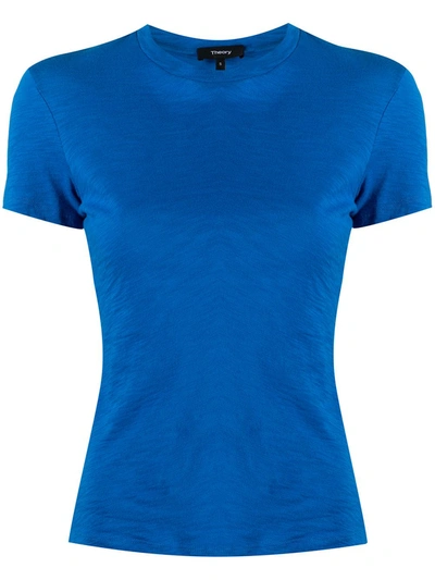 Theory Fitted Cotton T-shirt In Blue