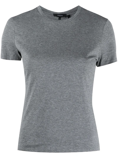 Theory Crewneck Prima-cotton T-shirt In Grey