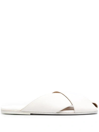 Marsèll Crossover Straps Flat Sandals In White