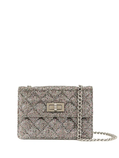 Pre-owned Chanel 2010 2.55 Mini Quilted Shoulder Bag In Grey
