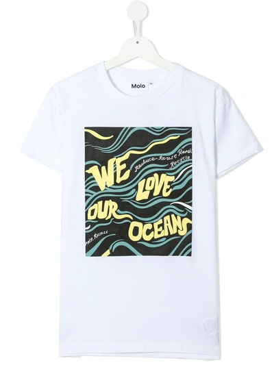 Molo Teen Randon Graphic-print Organic Cotton T-shirt In White