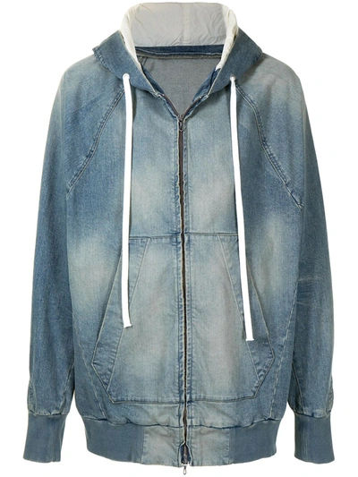 Julius Oversized Washed Denim Jacket In Blue
