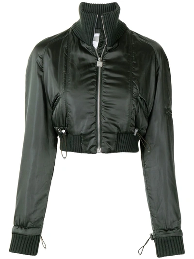 Pre-owned Chanel 2003 Cc Sports Line Cropped Jacket In Green