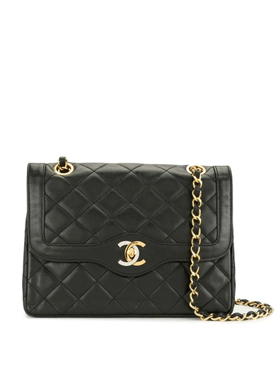 Pre-owned Chanel 1990s Double Flap Shoulder Bag In Black