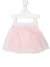Monnalisa Logo Embroidered Tutu Skirt In Pink