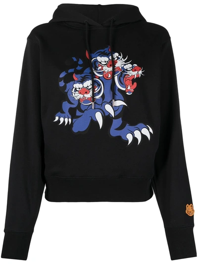 Kenzo X Kansai Yamamoto Three Tigers 连帽衫 In Black