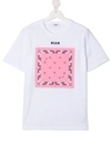 Msgm Teen Paisley-print Cotton T-shirt In White