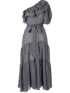 Lisa Marie Fernandez Anita Heathered One Shoulder Dress In Black