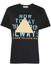 Coperni Oversize Now Today Print Cotton T-shirt In Black