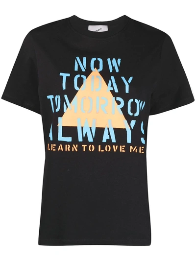 Coperni Oversize Now Today Print Cotton T-shirt In Black