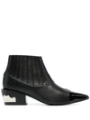 TOGA PANELLED LEATHER ANKLE BOOTS