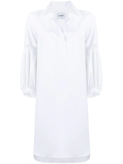 Dondup Balloon-sleeve Shirt Dress In White