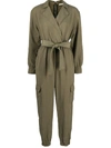 ALICE AND OLIVIA WRAP-FRONT BELTED JUMPSUIT