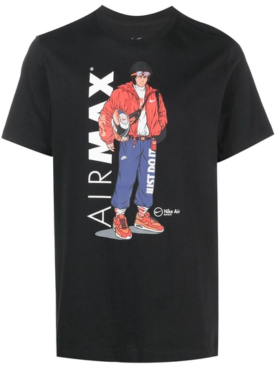 Nike Airmax Printed T-shirt In Black