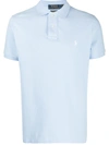 Polo Ralph Lauren Tailored Ribbed Collar Polo Shirt In Blue