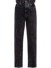 Miu Miu High-rise Paperbag-waist Straight-leg Jeans In Black