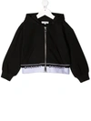 GIVENCHY LOGO-TRIM ZIPPED HOODIE