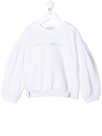 Givenchy Teen Foil Logo-print Sweatshirt In White