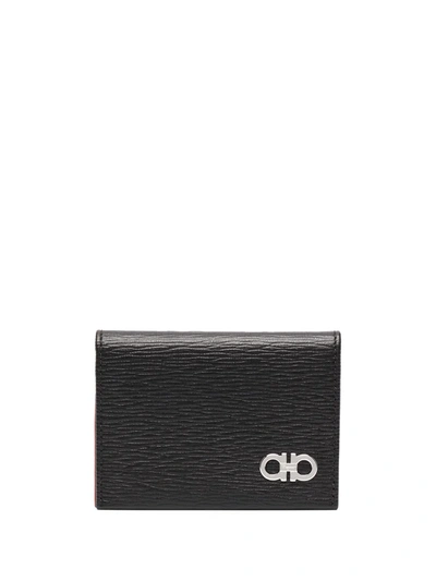 Ferragamo Gancini Bifold Cardholder Wallet In Black