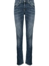 Dondup Stonewashed Mid-rise Jeans In Blue